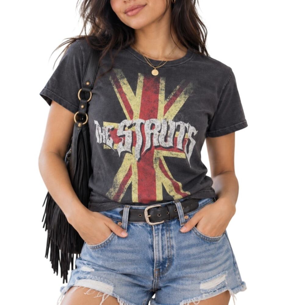 The Struts Union Jack Band Tee Small Comfort Colors British Rock